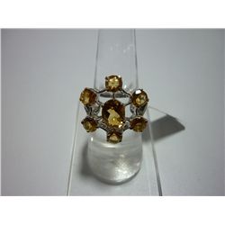 27.75 CTW CITRINE RING .925 STERLING SILVER