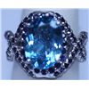 Image 1 : 32.85 CTW BLUE TOPAZ AND SAPPHIRE RING .925 STERLING SI