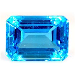 34.4Ctw Blue Topaz Emerald Cut Semi-Precious Stone