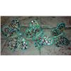 Image 1 : GREEN AND MULTICOLOR BLOWN GLASS BUTTERFLIES SET