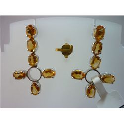 33.25 CTW CITRINE EARRING .925 STERLING SILVER