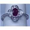 Image 1 : 8.75 CTW RUBY AND DIAMOND RING .925 STERLING SILVER