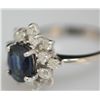 Image 2 : 14K GOLD OVAL BLUE SAPPHIRE AND DIAMOND RING