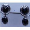 Image 1 : 42.00 CTW BLACK STAR EARRING .925 STERLING SILVER