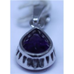 12.40 CTW AMETHYST PENDANT .925 STERLING SILVER