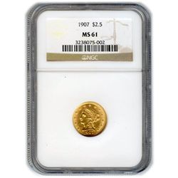 Certified US Gold $2.5 Liberty MS61