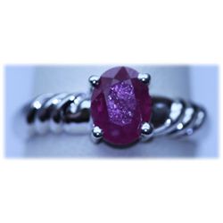 15.25 CTW RUBY RING .925 STERLING SILVER