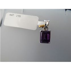 7.25 CTW AMETHYST PENDANT .925 STERLING SILVER