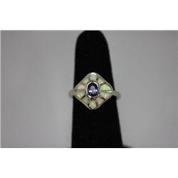 23.00 CTW ANTIQUE LOOKING OPAL PEARL RING .925 STERLING