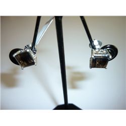 21.00 CTW SMOKEY TOPAZ EARRING .925 STERLING SILVER