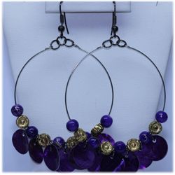 47.95 CTW PURPLE EARRING STERLING SILVER