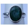 Image 1 : 22.15 CTW EMERALD  RING .925 STERLING SILVER