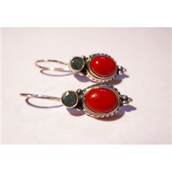 Natural 26.70 ctw Semi-Precious Earrings .925 Sterling