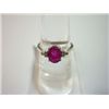 Image 1 : 10.25 CTW RUBY & DIAMOND RING .925 STERLING SILVER
