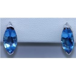 18.50 CTW BLUE TOPAZ EARRING .925 STERLING SILVER