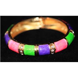 MULTICOLOR AND CZ BRASS BANGLE