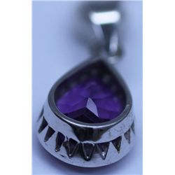 13.55 CTW AMETHYST PENDANT .925 STERLING SILVER