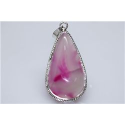 NATURAL 57.6 CTW SEMIPRECIOUS PEAR CUT PENDANT .925 STE