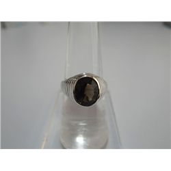 30.75 CTW SMOKEY TOPAZ RING .925 STERLING SILVER