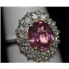 Image 1 : 14K GOLD ROUND PINK TANZANIAN AND DIAMOND RING