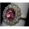 Image 2 : 14K GOLD ROUND PINK TANZANIAN AND DIAMOND RING