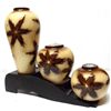 Image 1 : DECORATIVE BROWN FLORAL CANDLE SET