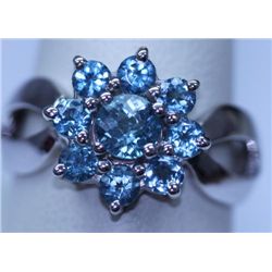 22.05 CTW BLUE TOPAZ RING .925 STERLING SILVER