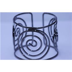 ANTIQUE TRIPLE SPIRAL BLACK BRASS BANGLE METAL BRASS