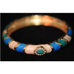 MULTICOLOR AND CZ BRASS BANGLE