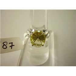 19.75 CTW LEMON TOPAZ RING .925 STERLING SILVER