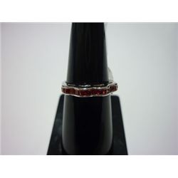 NATURAL 9.75 CTW GARNET RING .925 STERLING SILVER