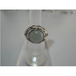 32.00 CTW AQUA MARINE RING .925 STERLING SILVER