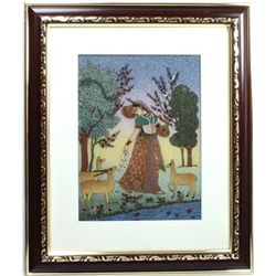 Indian Beauty  6 Art Craft Gemstone Painting Dim 12x10"