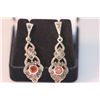 Image 1 : 50.00 CTW ANTIQUE LOOKING GARNET  DANGLING EARRINGS .92