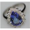 Image 1 : 14K GOLD PEARCUT TAZANITE AND DIAMOND RING