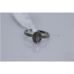 11.75 CTW LABORDITE RING .925 STERLING SILVER