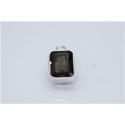 NATURAL 20.30 CTW SMOKY TOPAZ TRILLION CUT PENDANT .925