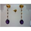 Image 1 : 30.00 CTW AMETHYST AND CITRINE EARRING .925 STERLING SI