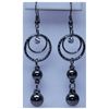 Image 1 : 28.00 CTW BLACK STEEL EARRING