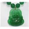 Image 2 : GREEN JADE CHINESE GOOD LUCK CHARM BUDDHA NECKLACE WITH