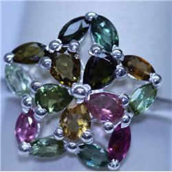 13.95 CTW SEMIPRECIOUS RING .925 STERLING SILVER