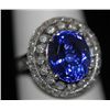 Image 1 : 14K GOLD OVAL TANZANITE AND DIAMOND RING