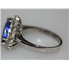 Image 2 : 14K GOLD TRILLION CUT TANZANITE AND DIAMOND RING