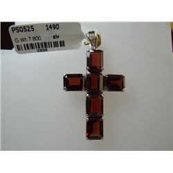 39.00 CTW GARNET PENDANT .925 STERLING SILVER