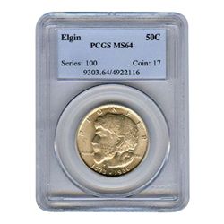 Certified Commemorative Half Dollar Elgin MS64 PCGS