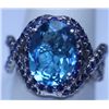 Image 1 : 29.90 CTW BLUE TOPAZ AND SAPPHIRE RING .925 STERLING SI