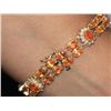 Image 1 : 14K YELLOW GOLD MANDARINE GARNET AND DIAMOND BRACELET