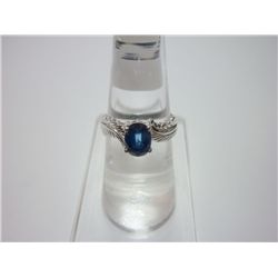 NATURAL 14.75 CTW SAPPHIRE RING .925 STERLING SILVER