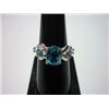 Image 1 : NATURAL 20.50 CTW BLUE TOPAZ RING .925 STERLING SILVER