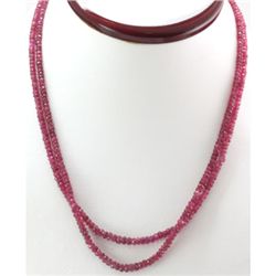 Natural Ruby Round  Beads Necklace w/brass clasp